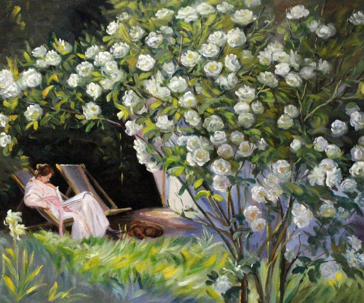 Rose Garden - Peder Severin Kroyer Painting On Canvas